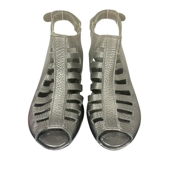 Arche Women's Black Leather Strappy Sandals 38(EU) 7 US Open Toe Slingback Heels - Picture 3 of 11